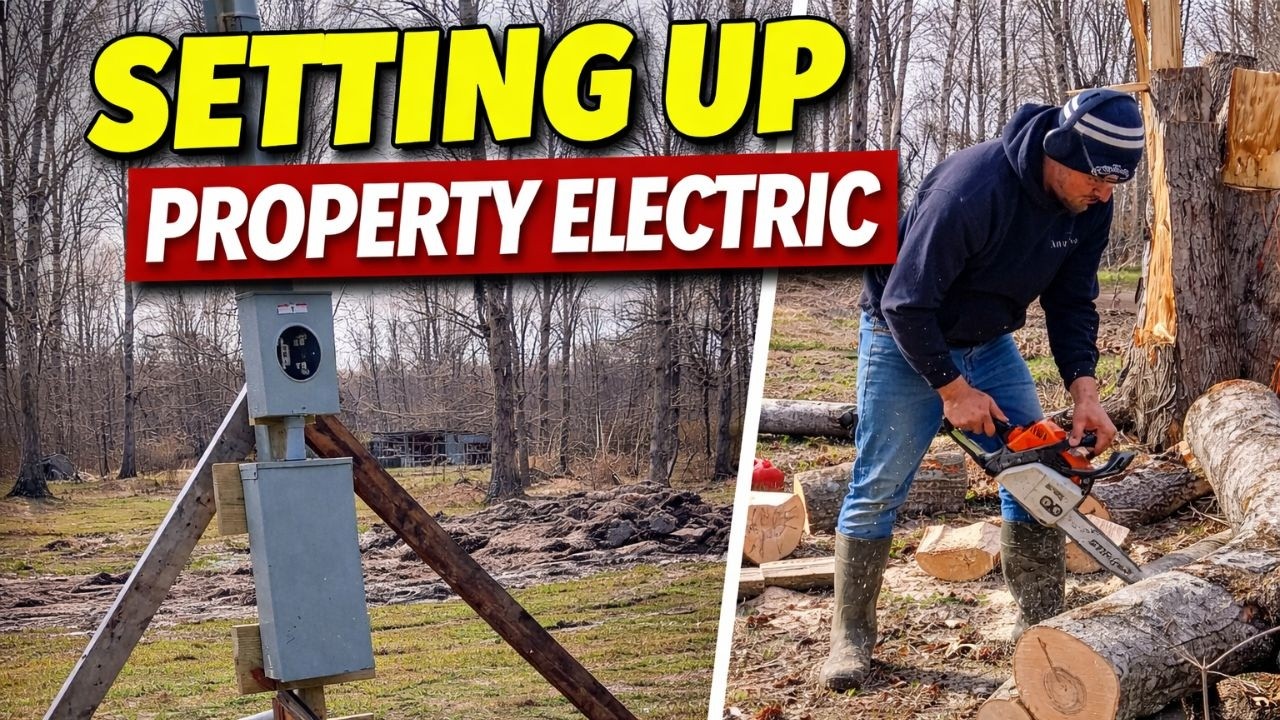 We Finally Got Power on the Property! + Big Tree Cleanup - YouTube