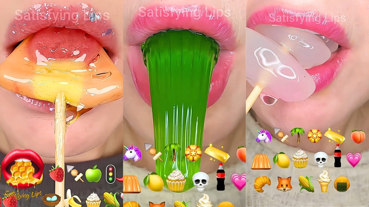 Satisfying ASMR Eating Emoji Food Challenge Mukbang - YouTube