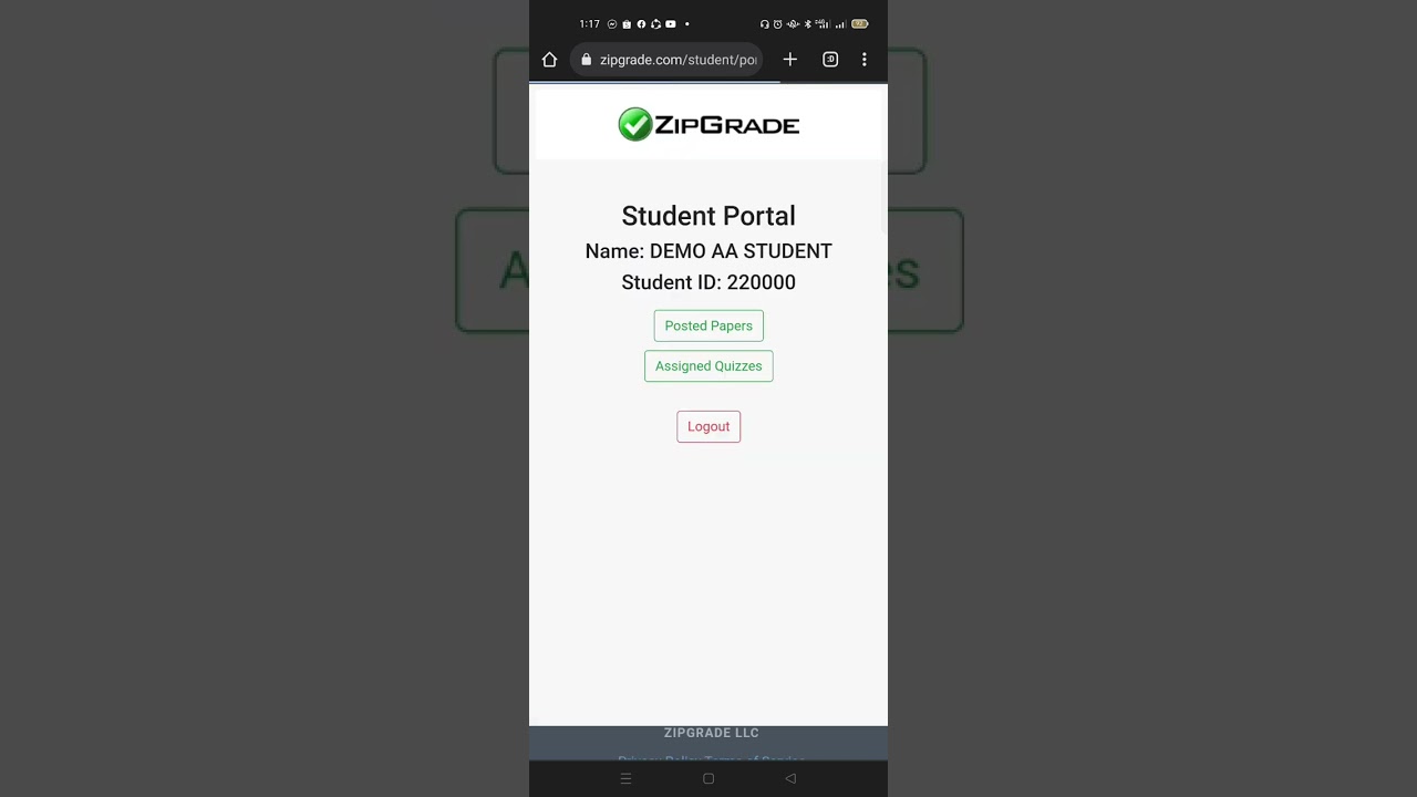 How to access ZipGrade student portal?