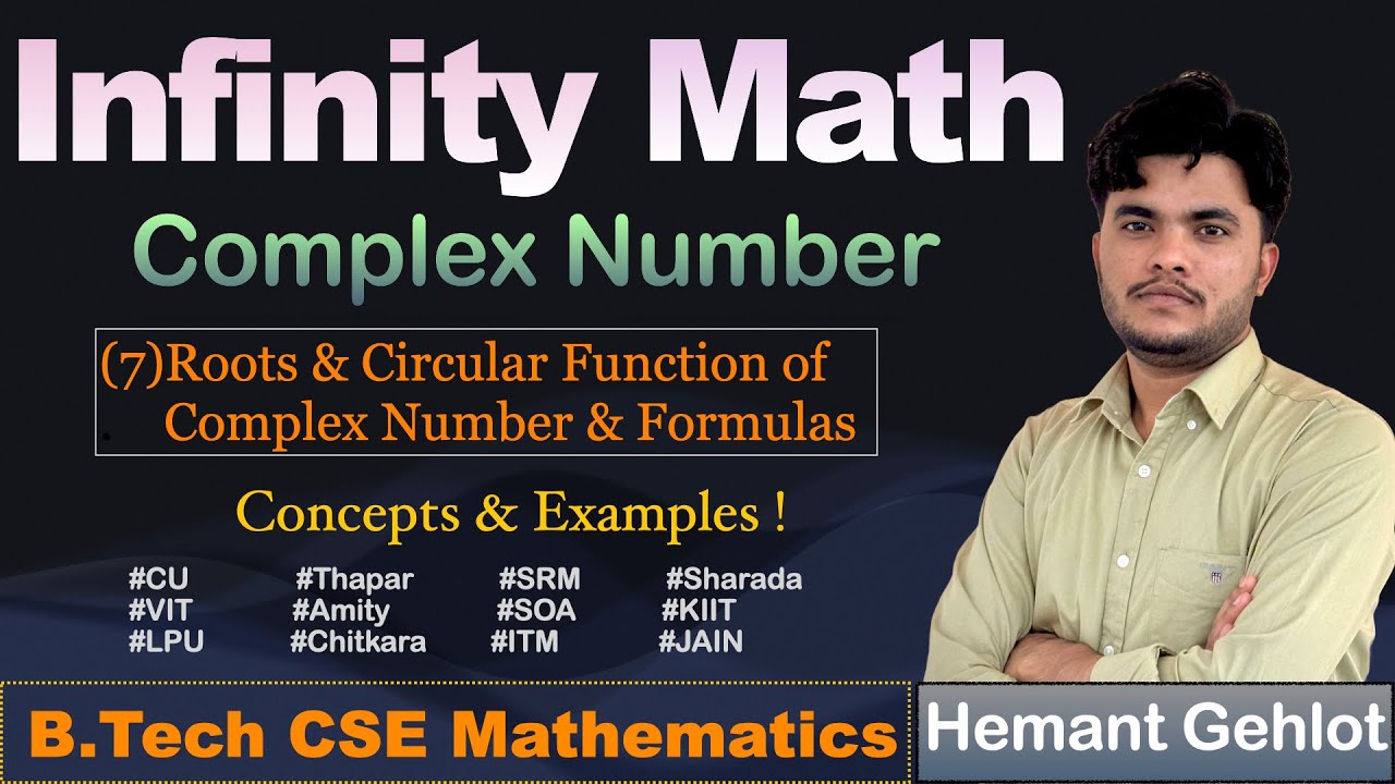Roots Of Complex Number & Formulas | B.Tech CSE Math All India| Concept ...
