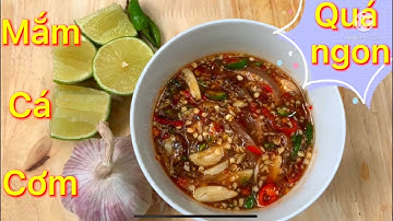 Cách pha mắm cá cơm đơn giản siêu ngon , mắm cá cơm , rau muống, trứng lòng đào