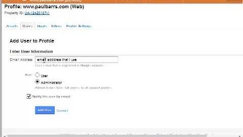 Google Analytics: How to add a new User or Administrator