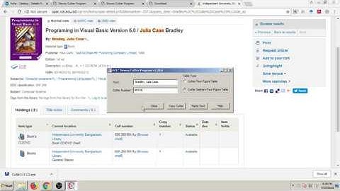 Building cutter numbers with OCLC Cutter Program Software