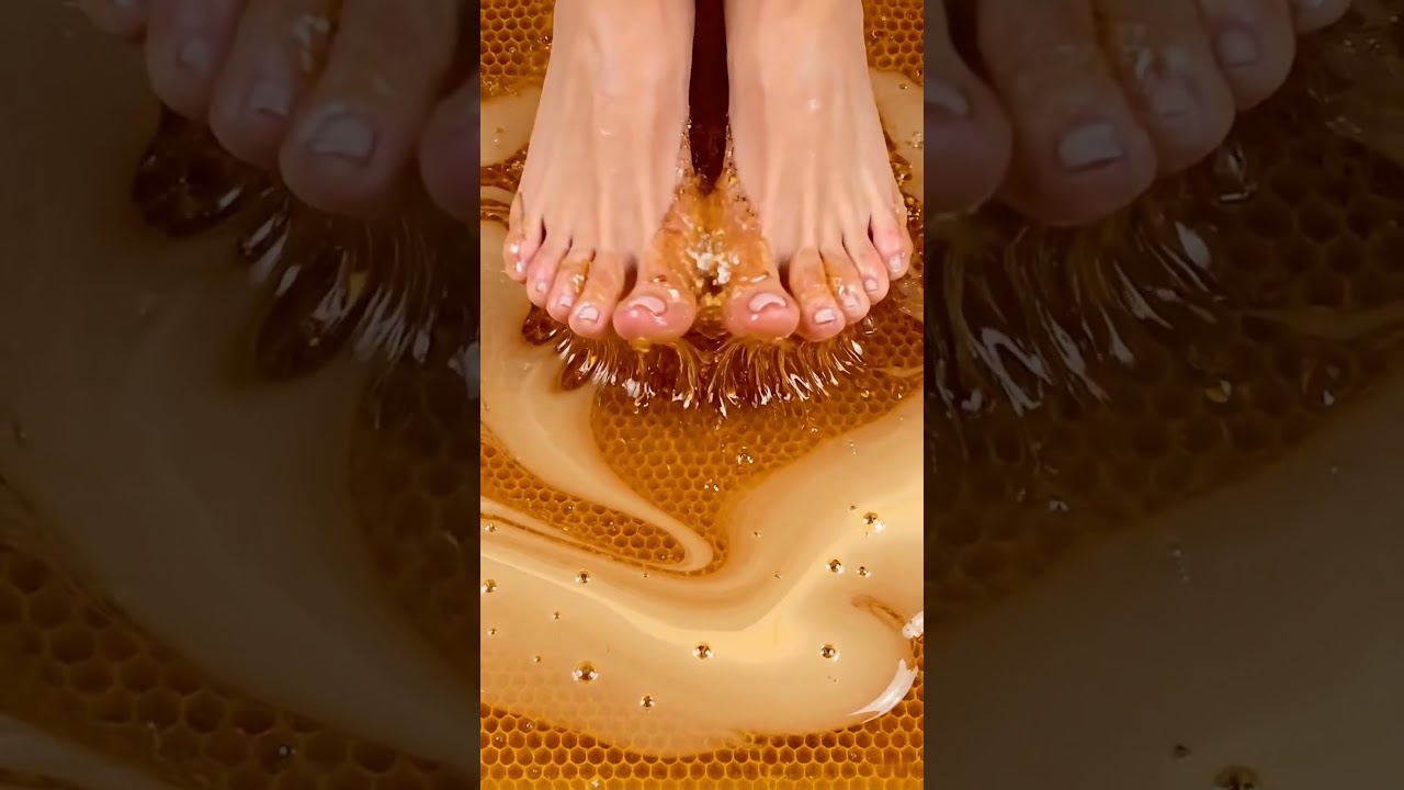 A delightful feet in honey ASMR video experience 