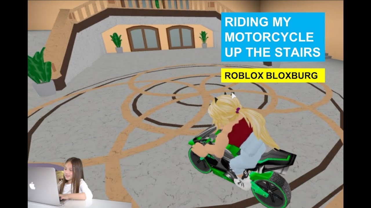 ROBLOX BLOXBURG RIDING MY MOTORCYCLE UP THE STAIRS! YouTube