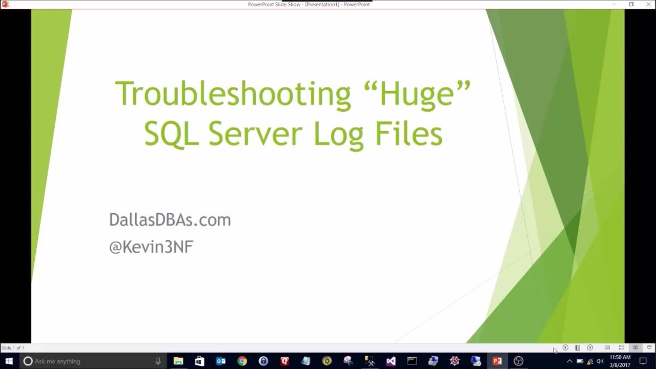 SQL Server Log File is HUGE! - YouTube image.