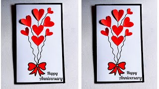 Easy & Beautiful white paper Anniversary Card making|DIY Happy Anniversary greeting card|Handmade