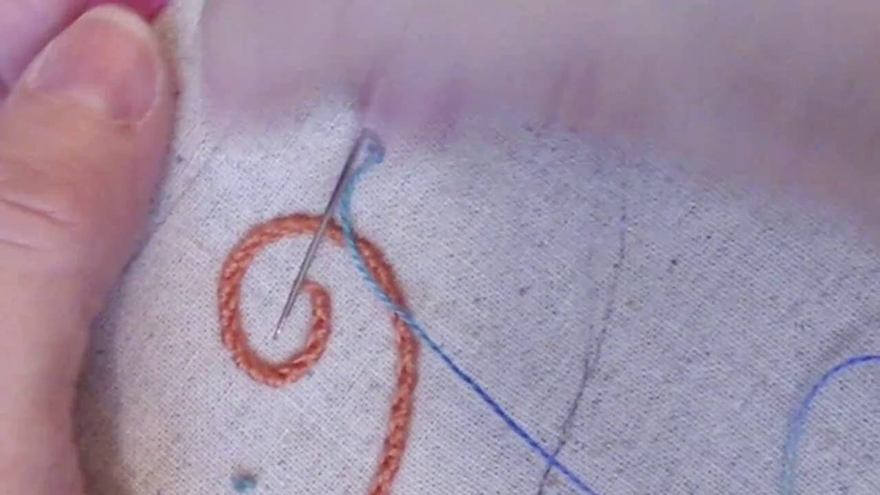 Португальский узелковый стебельчатый шов