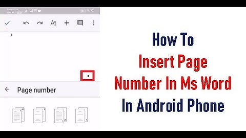 How To Insert or Type Page Number In Ms Word In Android Phone