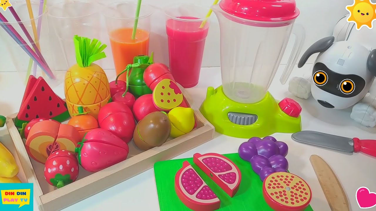 Φτιαχνουμε πολυχρωμους χυμους με φρουτα και λαχανικα!| Ξυλινα παιχνιδια |κουζινικα για παιδιά
