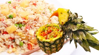 PINEAPPLE FRIED RICE in PARROT BIRD Pineapple Bowl | KIDS WILL LOVE IT! (Re-upload) by Cook With Mikey 52,017 views 4 years ago 13 minutes, 31 seconds