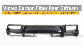 Vicrez Carbon Fiber Rear Diffuser vz101047 | Lamborghini Gallardo LP-550 560 570 | Overview Lamborghini Gallardo Rear Diffuser