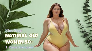 Natural Women Over 50 | Try On | One Piece Swimsuit | Plus Size Haul | Old Woman | Fashion Over 50