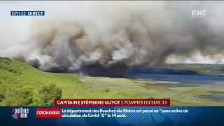 Incendie dans les Bouches-du-Rhône: le feu ne progresse plus ce mardi matin selon les pompiers