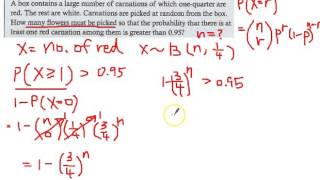 Finding n in a binomial distribution Ex1