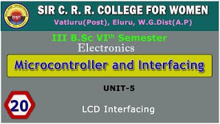 20. BSc 3/6 - Microcontroller & Interfacing - Unit 5 - LCD Interfacing