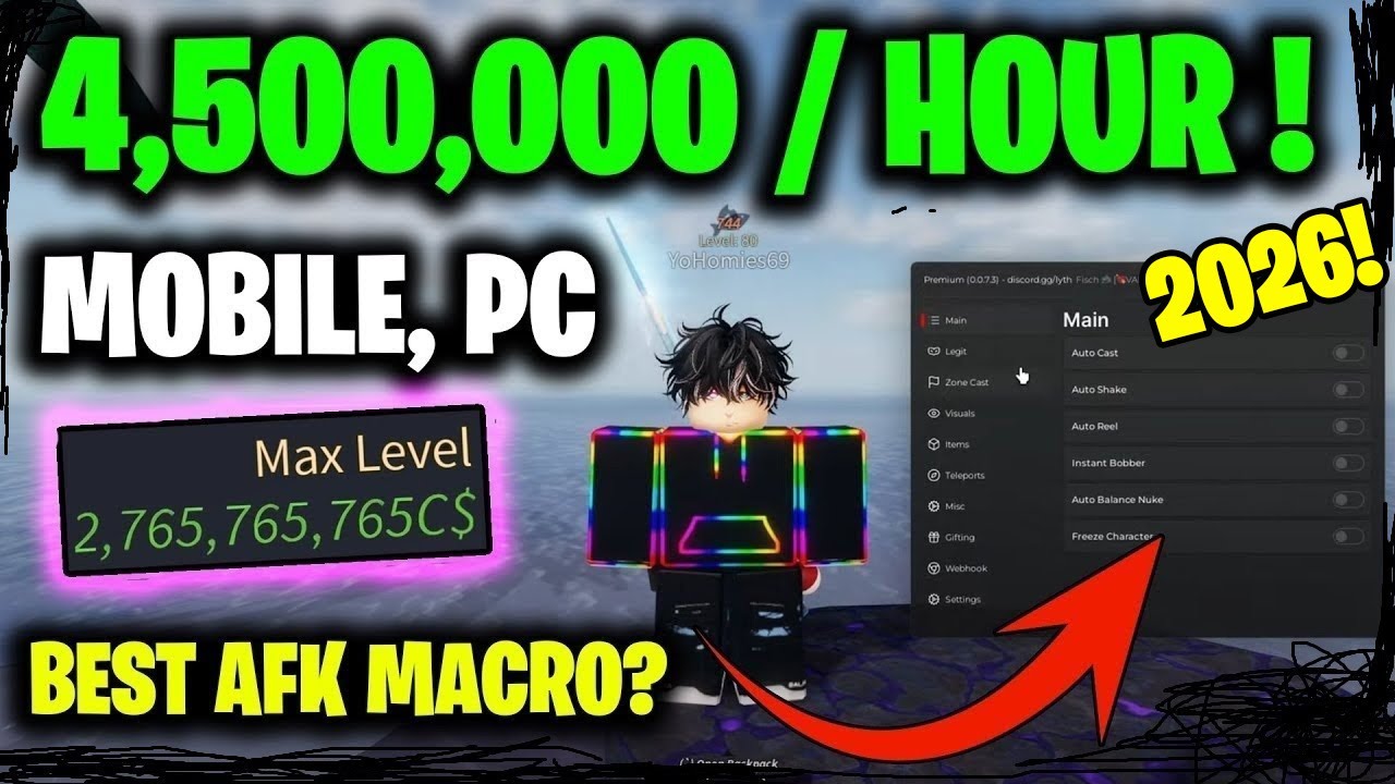NEW The BEST Fisch Macro In Mobile PC How To AFK MACRO In 