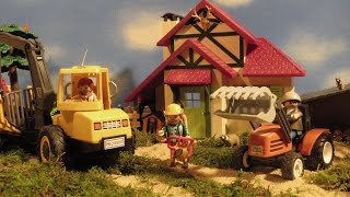 Playmobil Film deutsch Traktor Holztransporter Kran Forsthaus deutsch Stop Motion Kinderserie