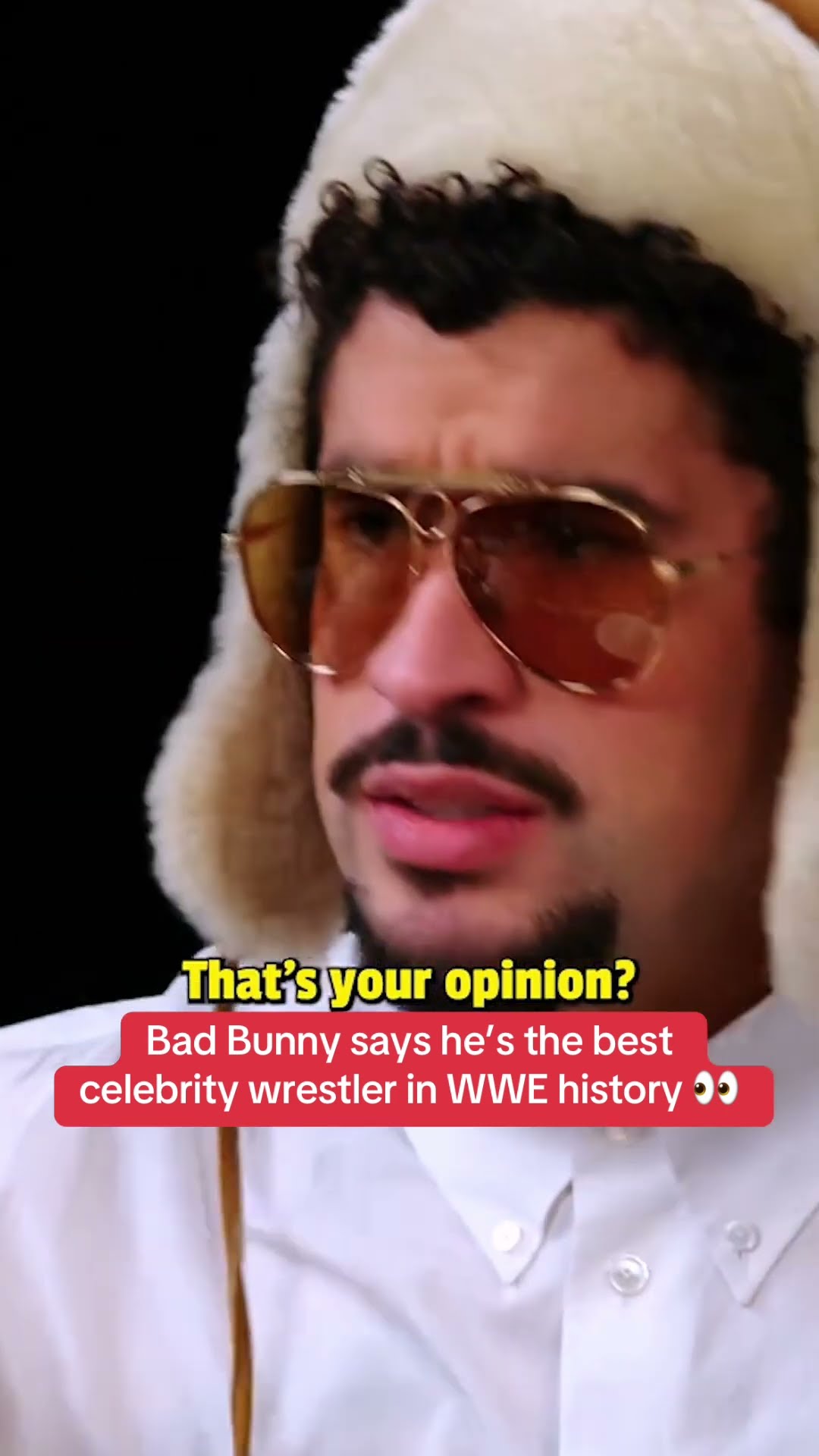 Bad Bunny says he’s the BEST celebrity wrestler in WWE history ?? (via @firstwefeast/TT)