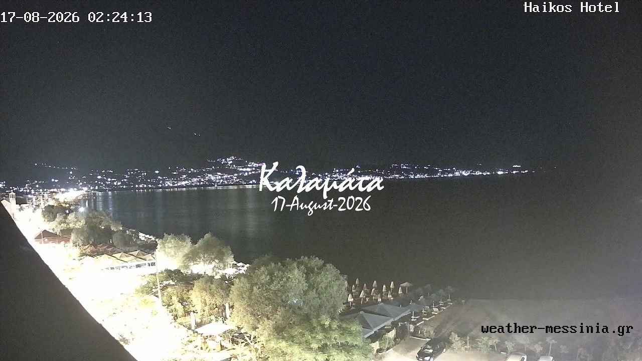 🌊 17-August-2026, Κάμερα Παραλία Καλαμάτας Timelapse, Timelapses.gr 🇬🇷