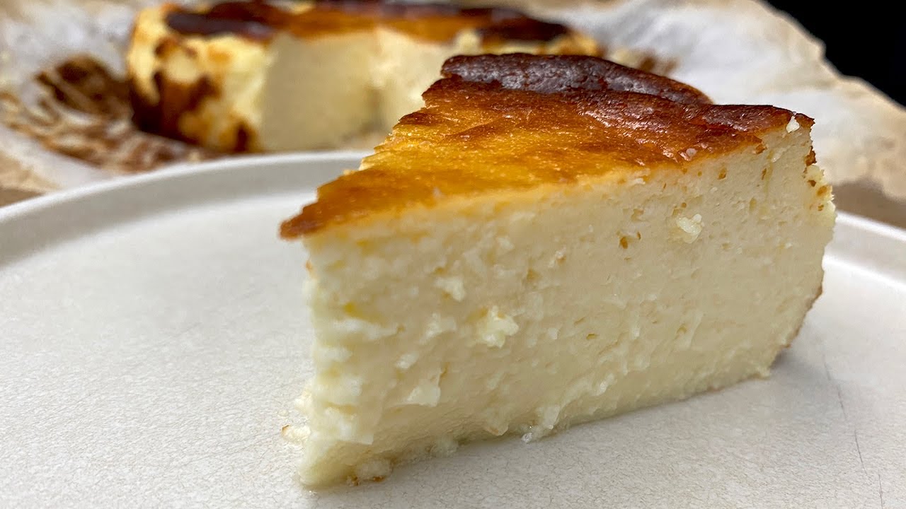 Basque Cheesecake in only 10 minutes + Baking - YouTube