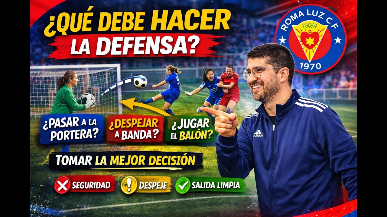 ¿Pasar a la portera o despejar? | Cómo decidir bajo presión (Fútbol base)