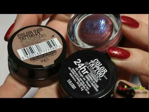 Maybelline Color Tattoo 24hr eyeshadows (review, swatch)