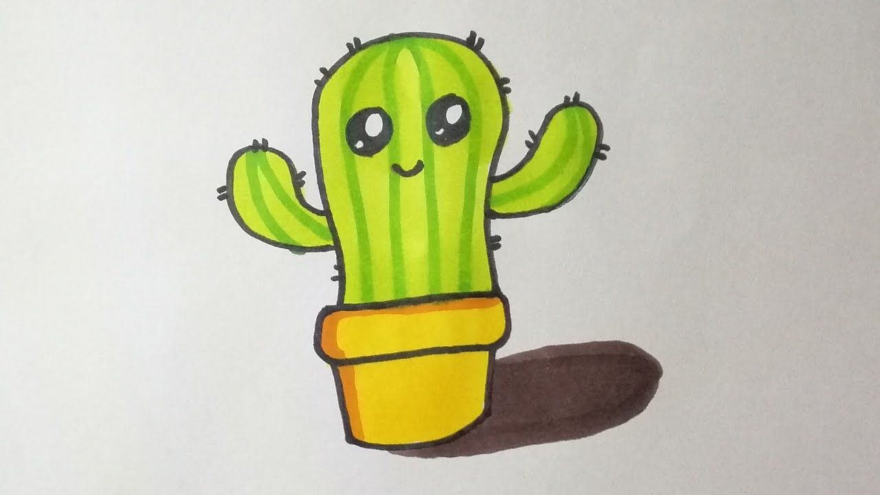 How to draw a cute cactus - YouTube