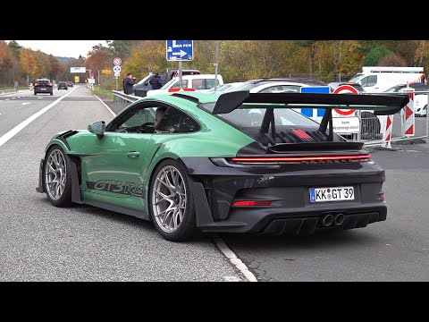 Modified Cars Leaving Nurburgring Tankstelle 992 GT3 RS R8 V10 M2 G87 Yaris GR GT R R35