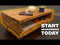 How to Build a Modern Rectangular Wood Coffee Table for less $60! - Easy Profit