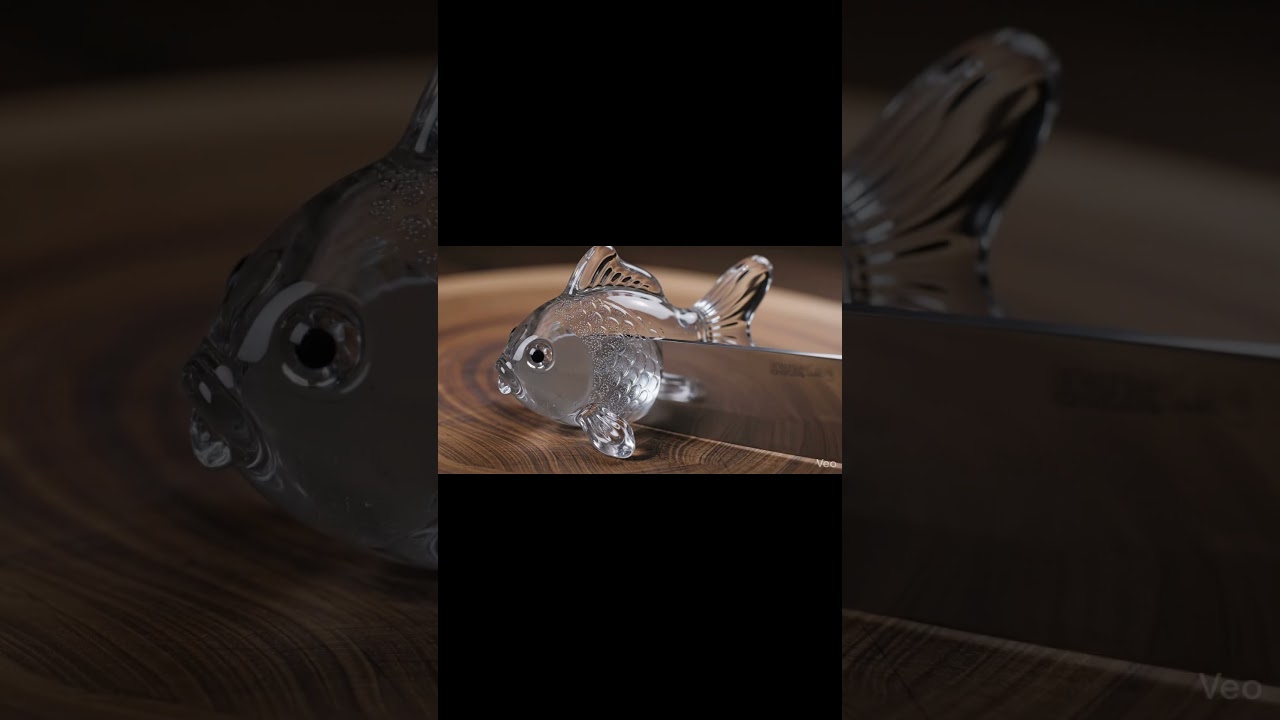 ASMR | Glass Goldfish Sliced by Knife 