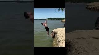 Swimming Fail - LoOk aT mY fLiP #brainrot #funny #stupid_for_study #stupide #teenagers #cliff #teen