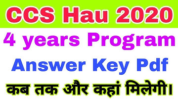 CCS Hau answer key 2020 || Hau 4 year program answer key || CCS Hau answer key download step by step