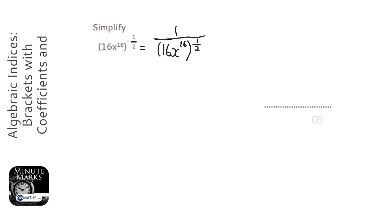 Algebraic indices brackets with coefficients and negative fraction