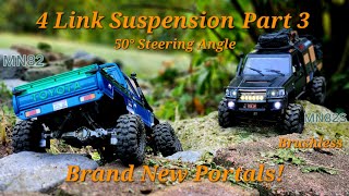 Upgraded Brushless MN82 Gets Brand New Portal Axles! 4 Link Rear Suspension VS MN82S Stock Setup Profile