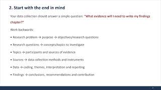 Honours training workshop - Getting your qualitative data collection right for the research report