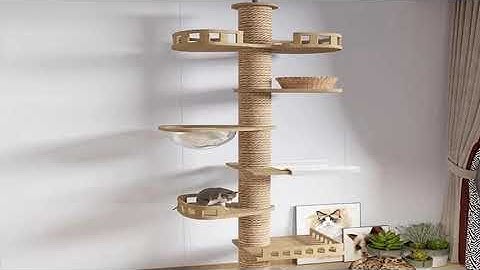 A must-have product! Adjustable Cat Tree House Cat Tower Floor to Ceiling Cats Multi-Level Condo W