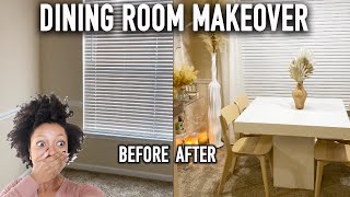 DINING ROOM MAKEOVER | RENTER FRIENDLY!! DIY WALL ART!!