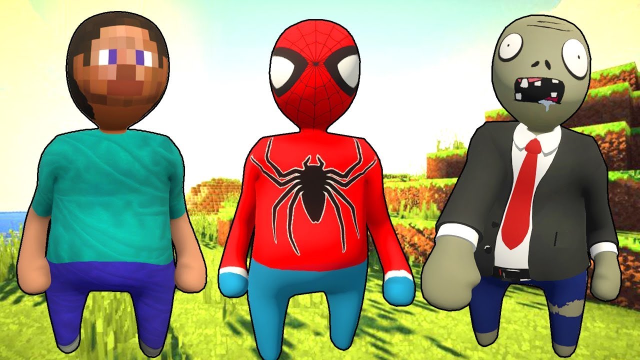 STEVE VE ZOMBİK ÖRÜMCEK ADAMLA SAKLAMBAÇ OYNUYOR 😱 - Human Fall Flat