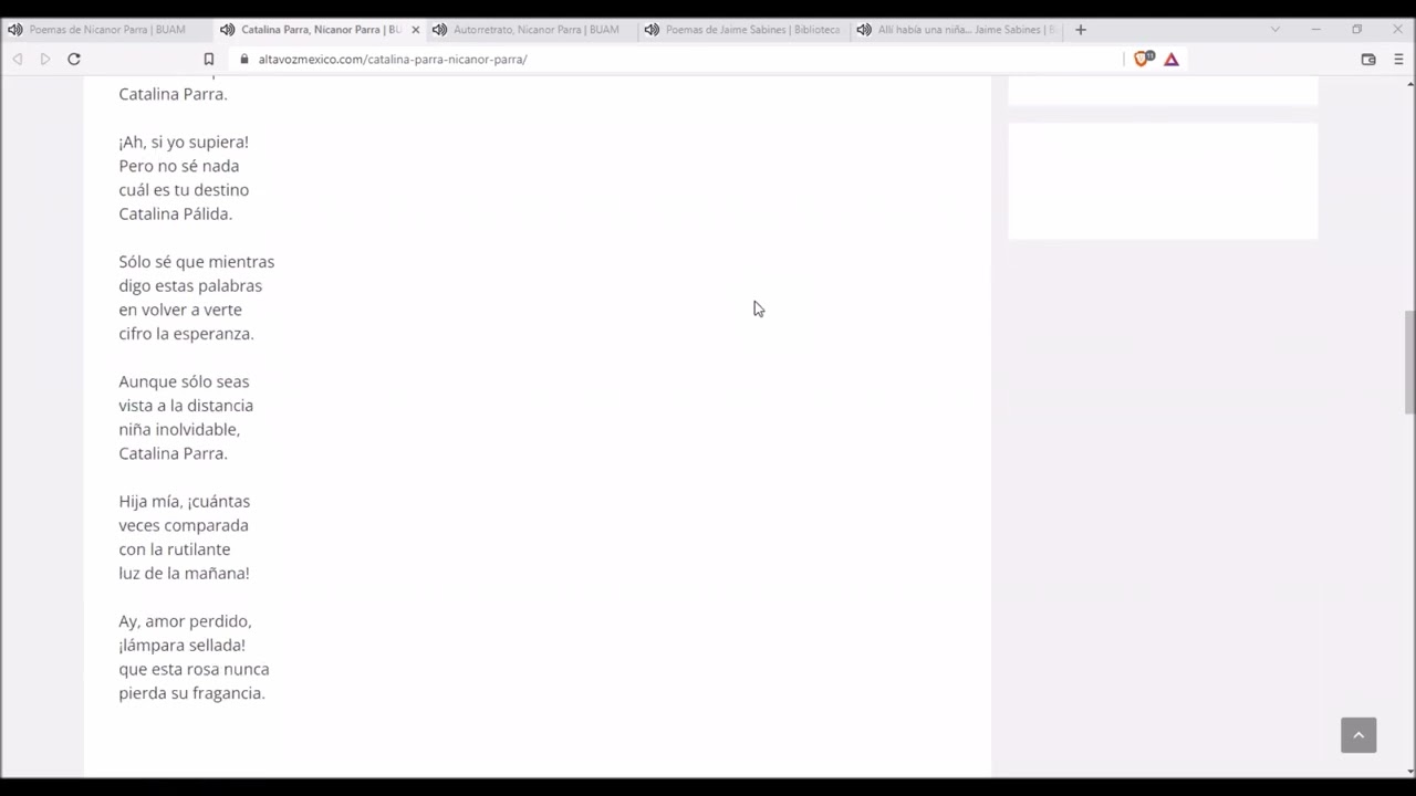 Catalina Parra, Nicanor Parra