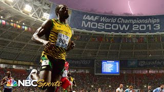 Usain Bolt's lightning speed wins 2013 world title in thunderstorm | NBC Sports