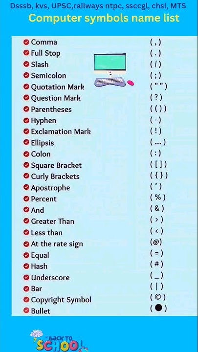 Computer Symbols Name list #shorts - YouTube