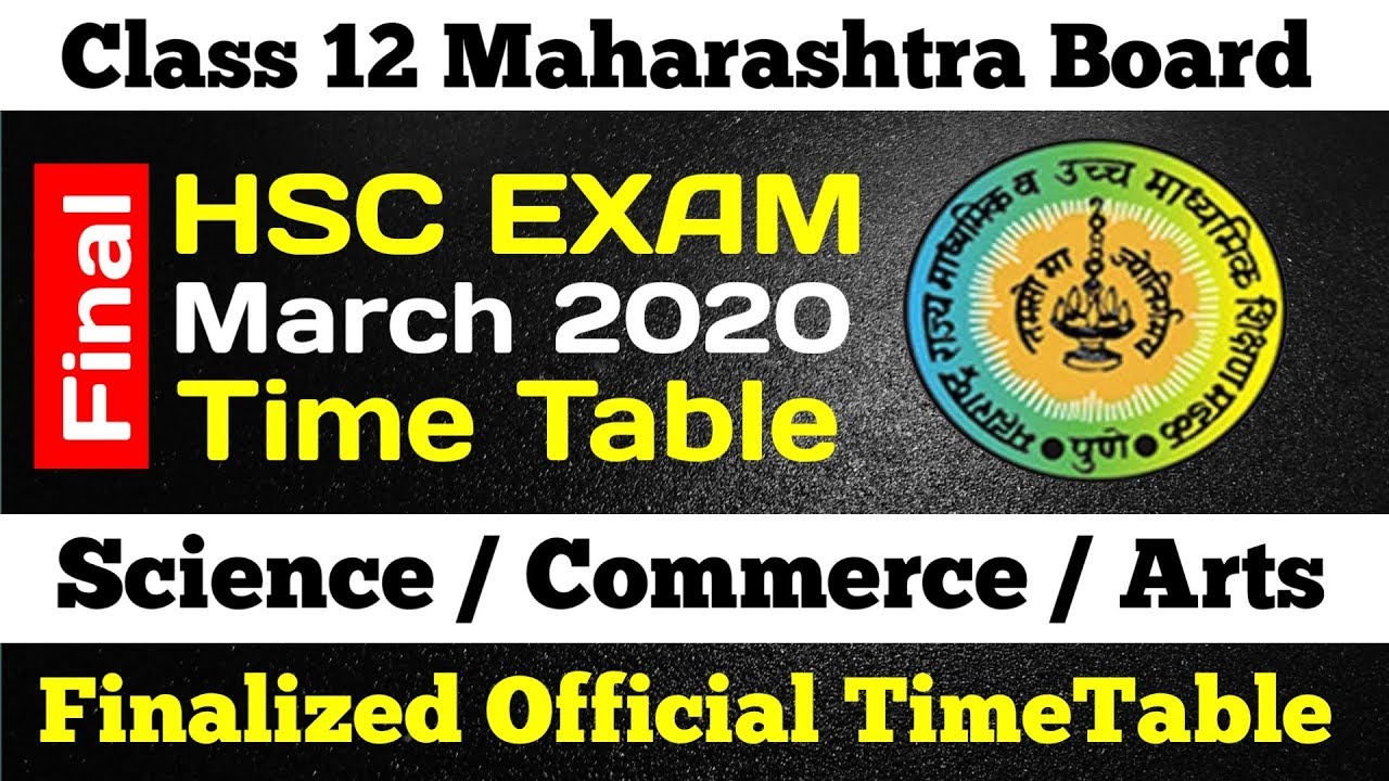 HSC Finalized Time Table HSC Feb 2020 Exam | Maharashtra Board | Dinesh Sir