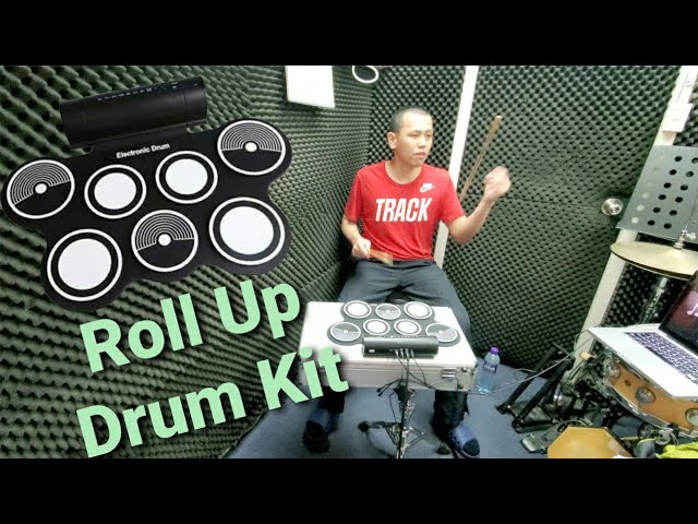 9 Pads Batterie électronique Portable Roll Up Drum Kit USB MIDI Drum avec  Pilons Pédale pour Débutants