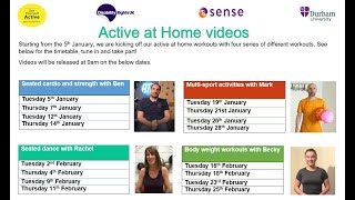 Active At Home - Check Out Our Timetable