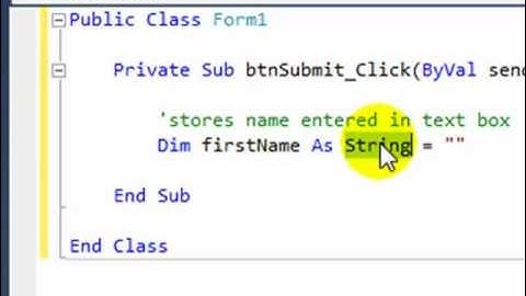 Visual Basic variables