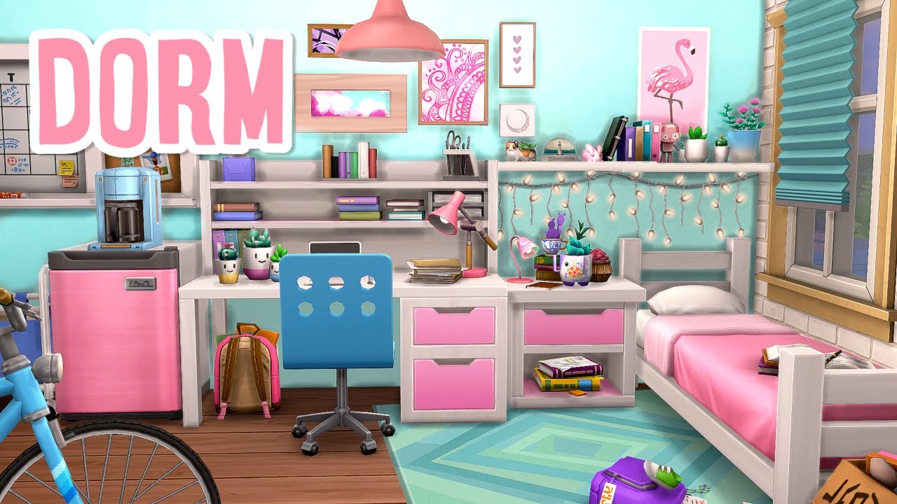 University Dorm Room The Sims 4 Speed Build No Cc Youtube