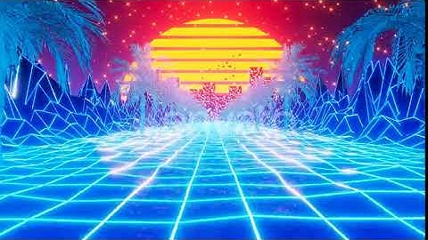 Retro 80s Style Synthwave Sunrise with Palm Trees in Perfect Loop | Motion Graphics - Videohive ...
