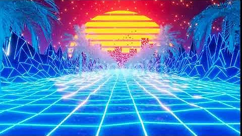 Retro 80s Style Synthwave Sunrise with Palm Trees in Perfect Loop | Motion Graphics - Videohive ...