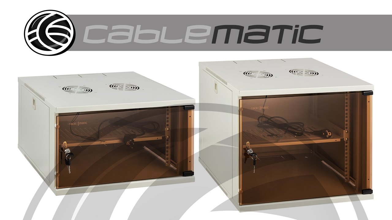 Armario rack 19" mural de 6U blanco SOHOrack con bandeja y ventilador - distribuido por CABLEMATIC ®